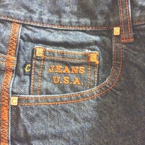 NWOT Vintage Crest USA dark wash indigo & orange boy's W 7/8 pedal pushers